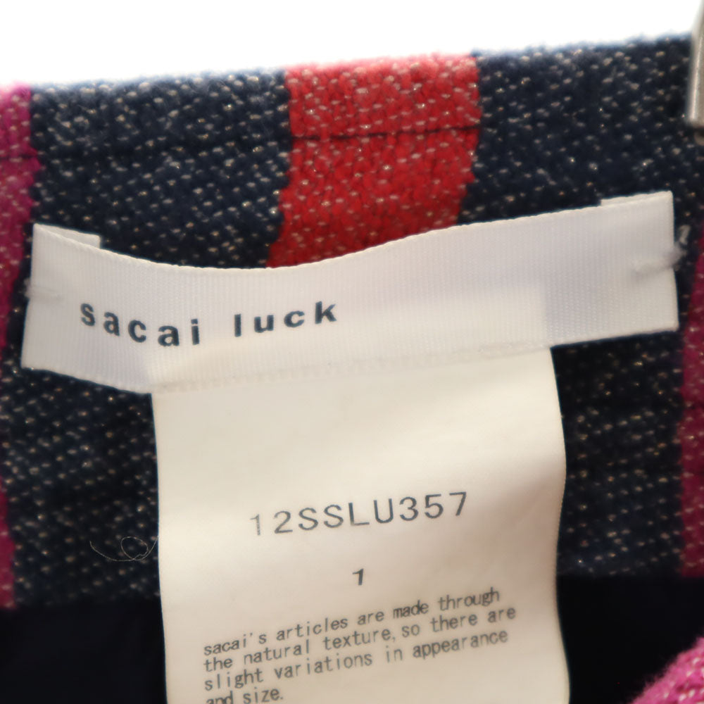 sacai luck サカイラック 日本製 ボーダー柄 ショートパンツ 1 ネイビー 他 レディース