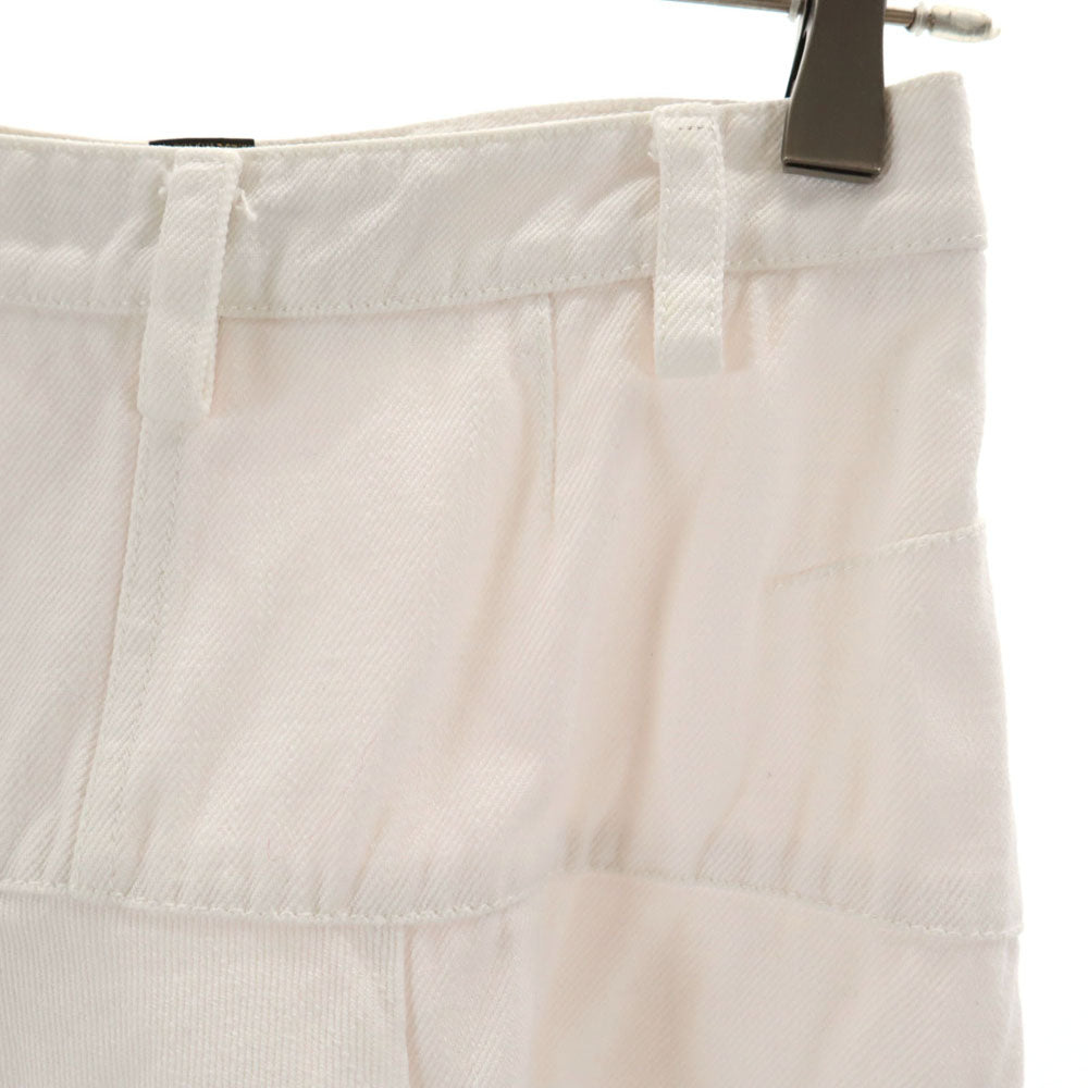 LOUIS VUITTON ルイヴィトン フランス製 リネンブレンド ミディ丈 デニムスカート 34 ホワイト系 レディース