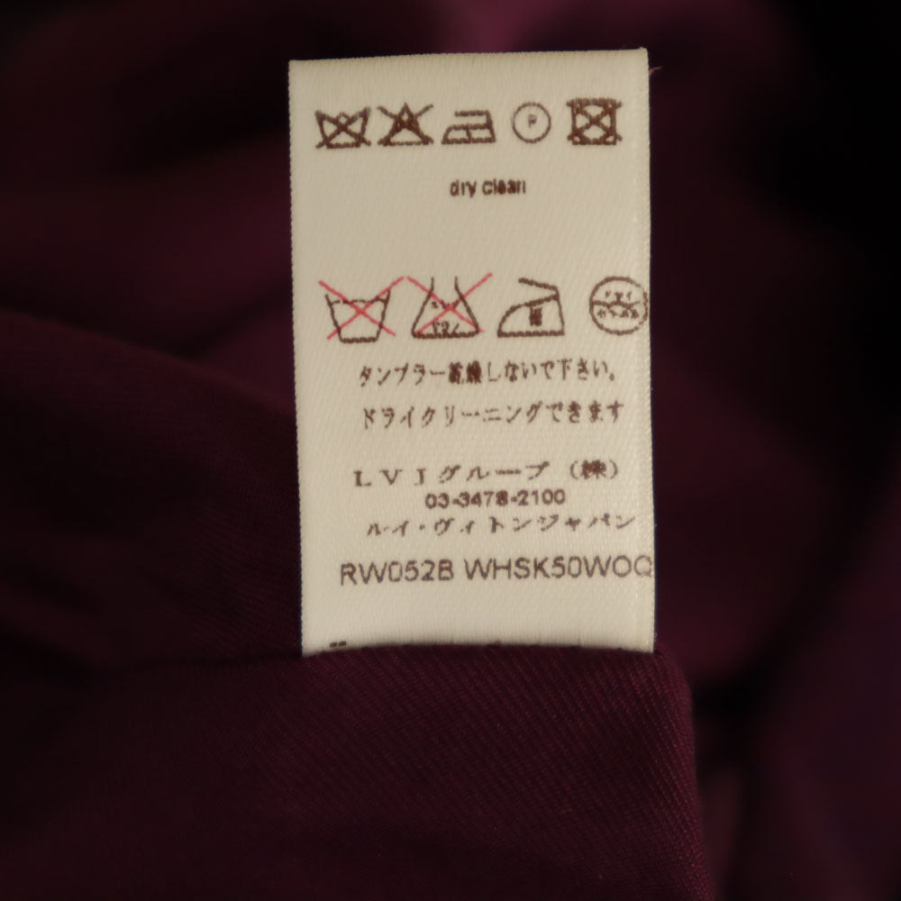 LOUIS VUITTON ルイヴィトン フランス製 ウール ミディスカート 36 パープル系 バックジップ レディース