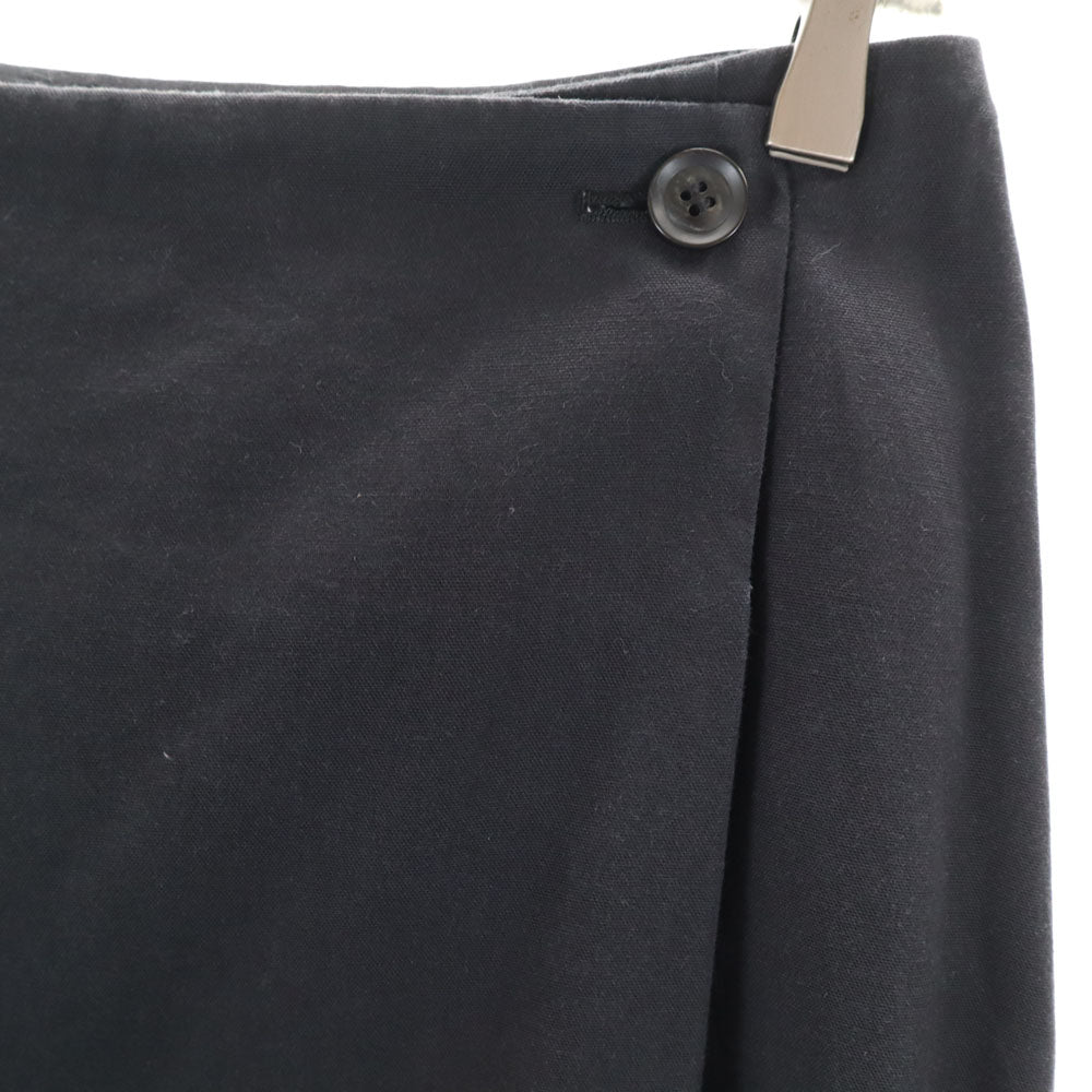 イッセイミヤケ フェット 日本製 ロング丈 ラップスカート 2 ブラック系 レディース