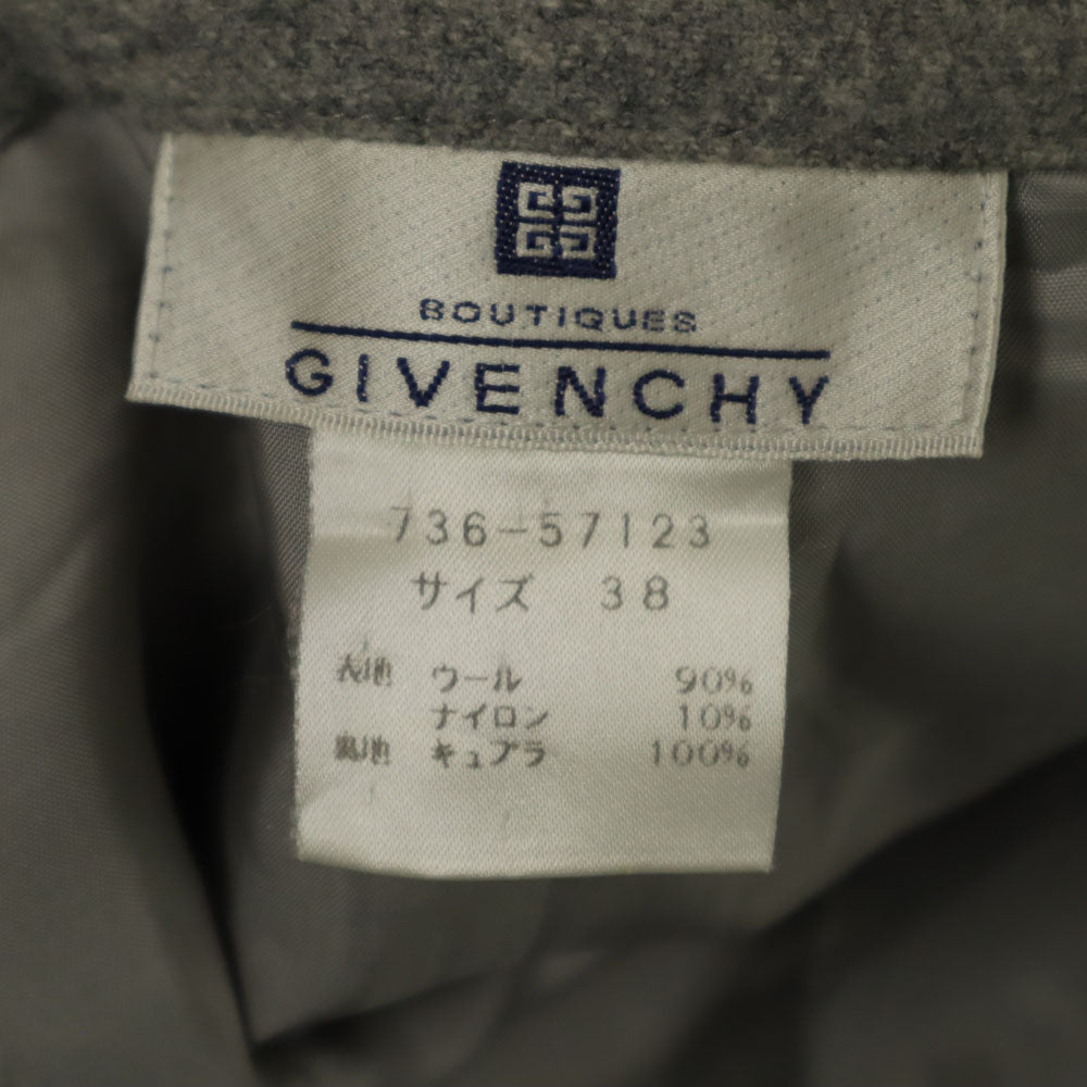 ジバンシィ 90s 日本製 ウールブレンド オールド ミディスカート 38 グレー GIVENCHY BOUTIQUES レディース