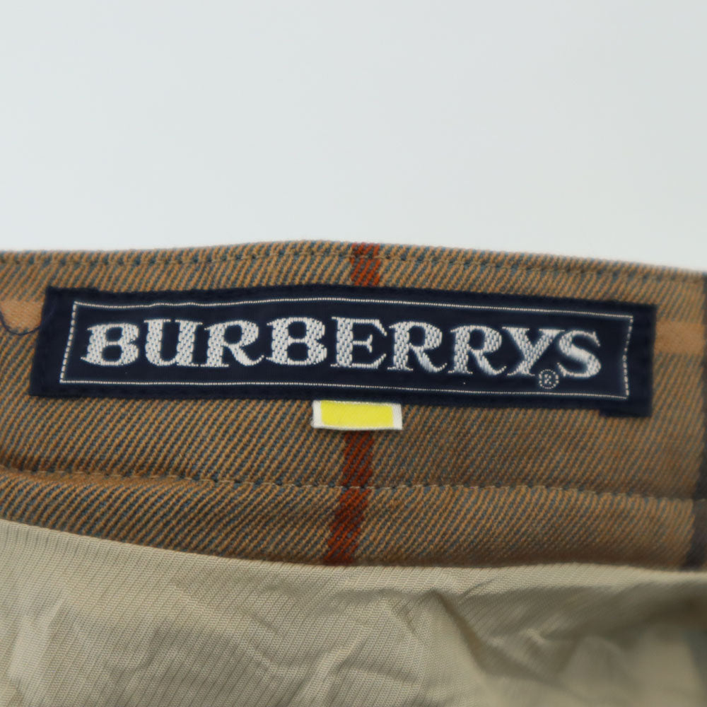 Burberrys バーバリーズ 90s オールド チェック柄 ミモレ丈 プリーツスカート 7 ベージュブラウン レディース