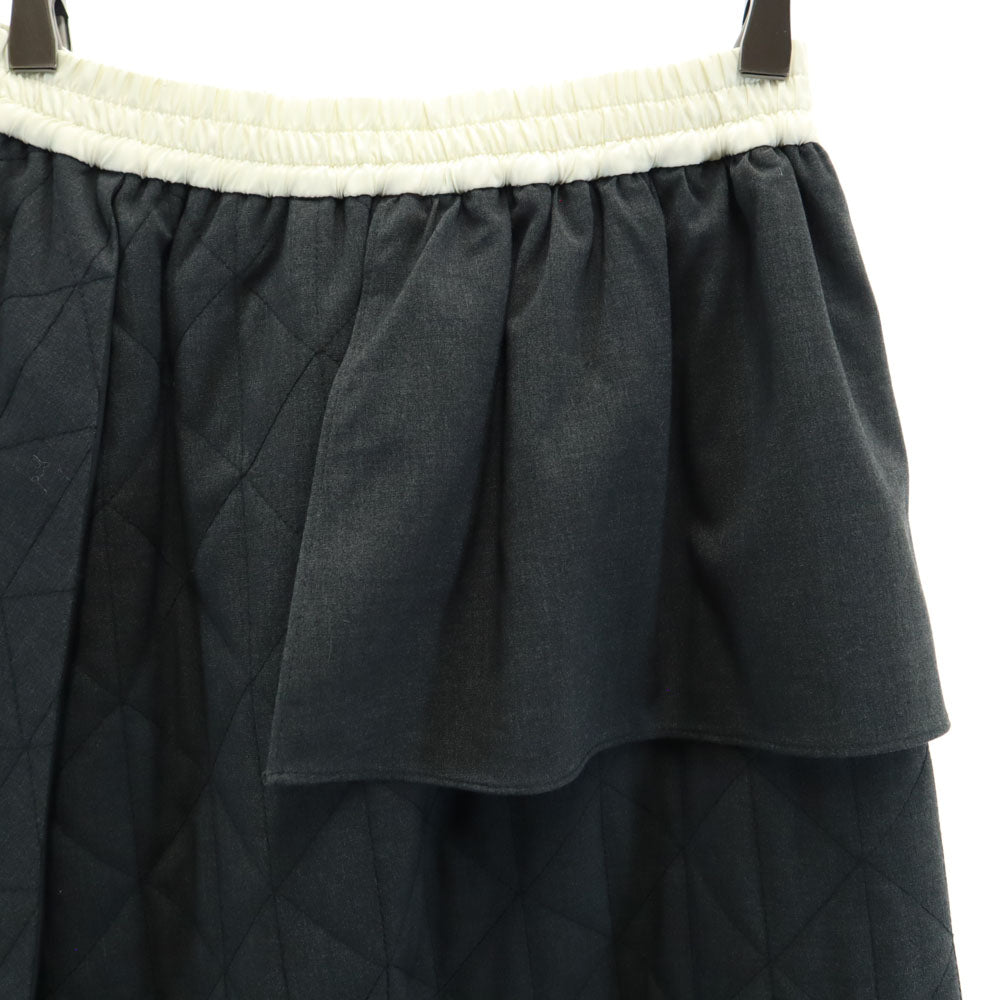 未使用 Ray Beams レイビームス ロング丈 キルティング レイヤー スカート 0 チャコールグレー レディース