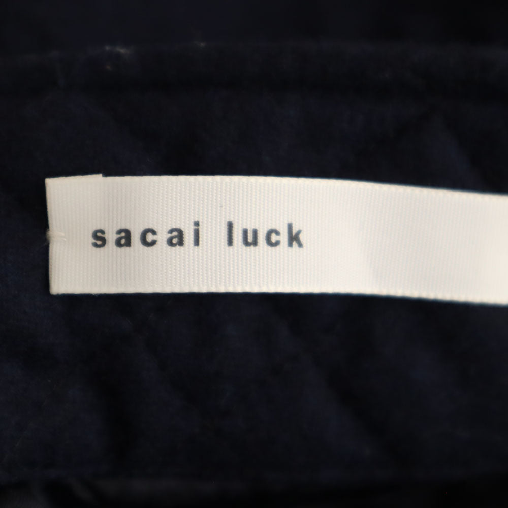 sacai luck サカイラック キルティング ミニスカート 2 ネイビー 中綿入り レディース