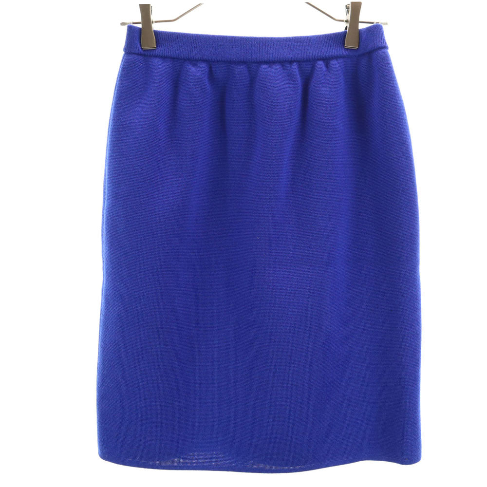 YVES SAINT LAURENT イヴサンローラン 90s オールド ミディ丈 ニット タイトスカート 9号 ブルー レディース