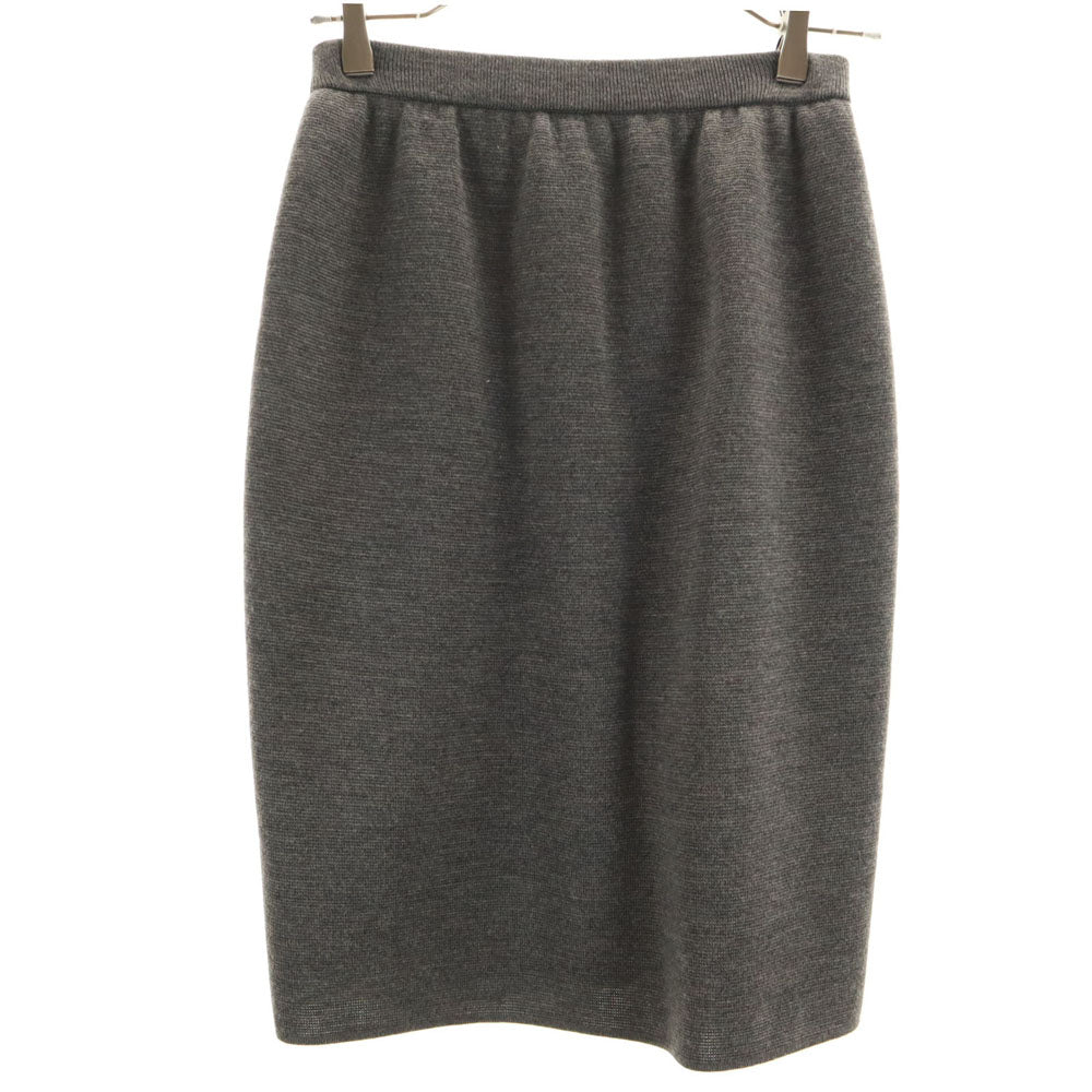 YVES SAINT LAURENT イヴサンローラン 90s オールド ミディ丈 ニット タイトスカート 7号 グレー レディース