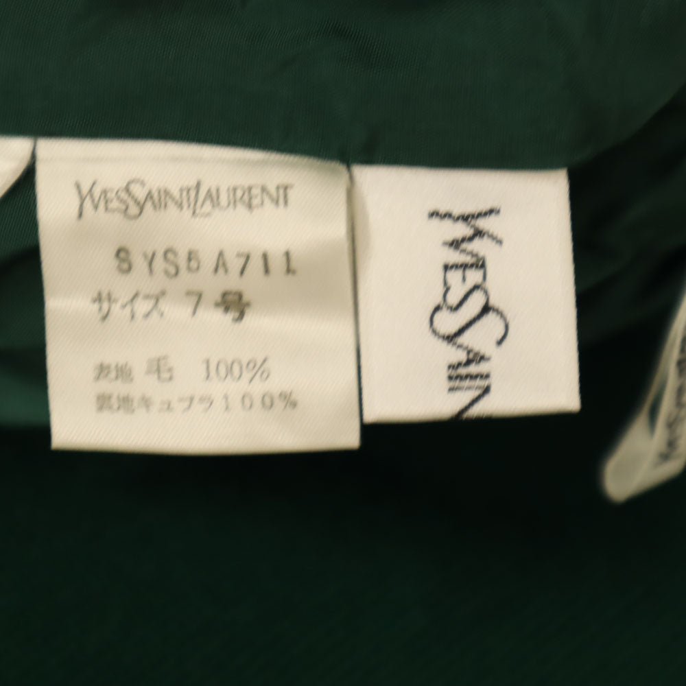 YVES SAINT LAURENT イヴサンローラン 90s オールド ミディ丈 ニット タイトスカート 7号 グリーン レディース
