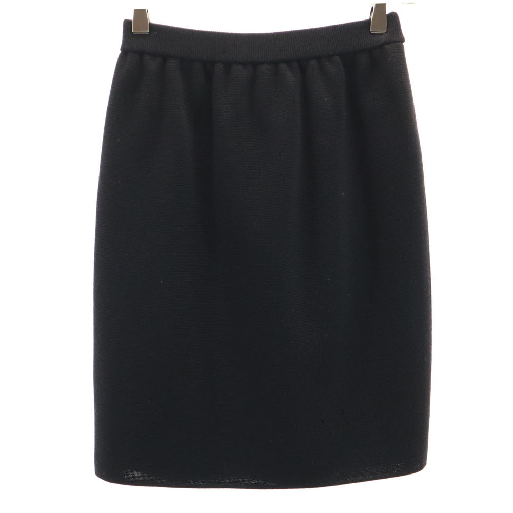 YVES SAINT LAURENT イヴサンローラン 90s オールド ミディ丈 ニット タイトスカート 7号 ブラック レディース