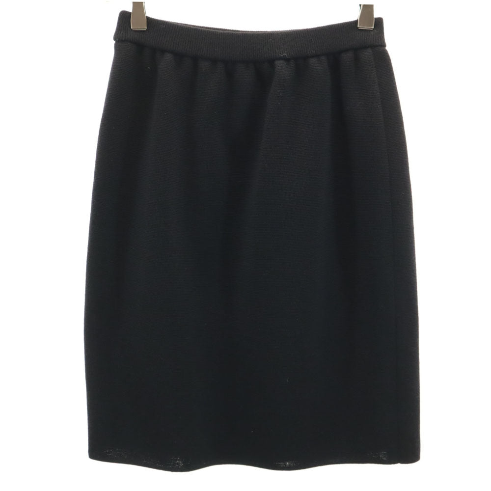 YVES SAINT LAURENT イヴサンローラン 90s オールド ミディ丈 ニット タイトスカート 7号 ブラック レディース