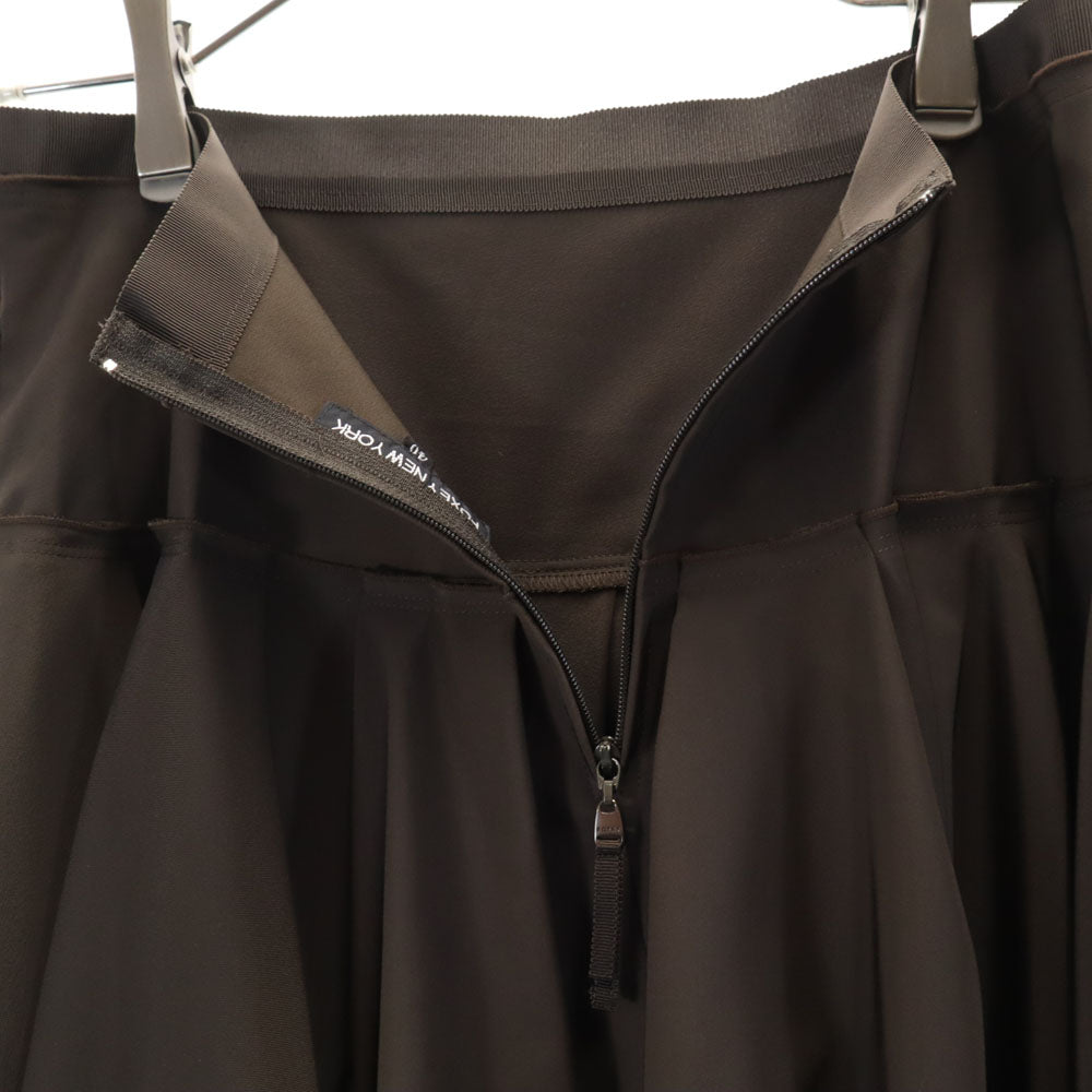 FOXEY NEW YORK フォクシーニューヨーク 日本製 ミディ丈 プリーツスカート 40 ブラウン レディース