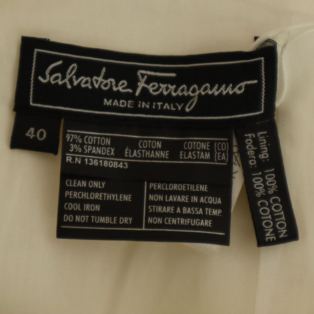 Salvatore Ferragamo サルヴァトーレフェラガモ ミディ丈 タイトスカート 40 ホワイト レディース