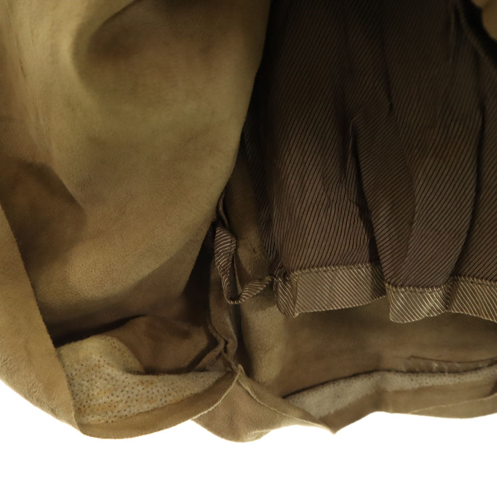 S Max Mara エスマックスマーラ ミディ丈 スエードレザー スカート 36 ベージュブラウン レディース