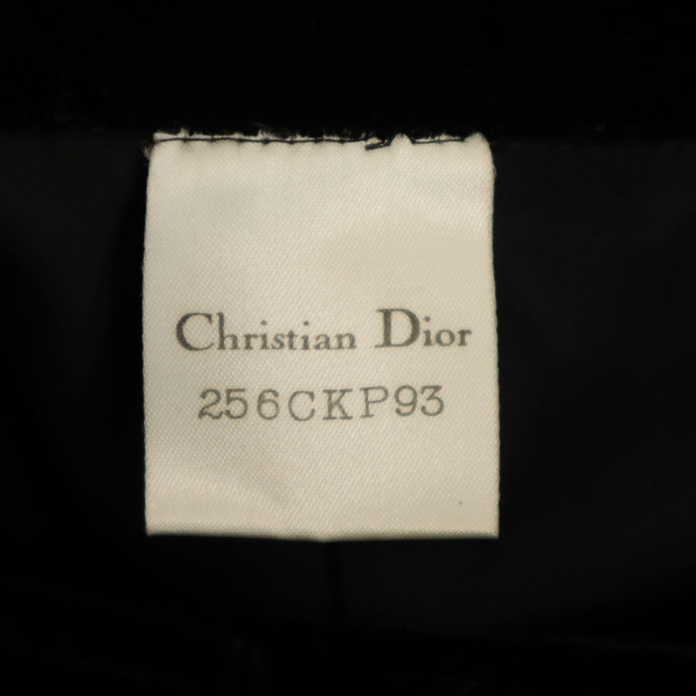 Christian Dior クリスチャンディオール 90s オールド ミモレ丈 ベロア タイトスカート LL ブラック レディース