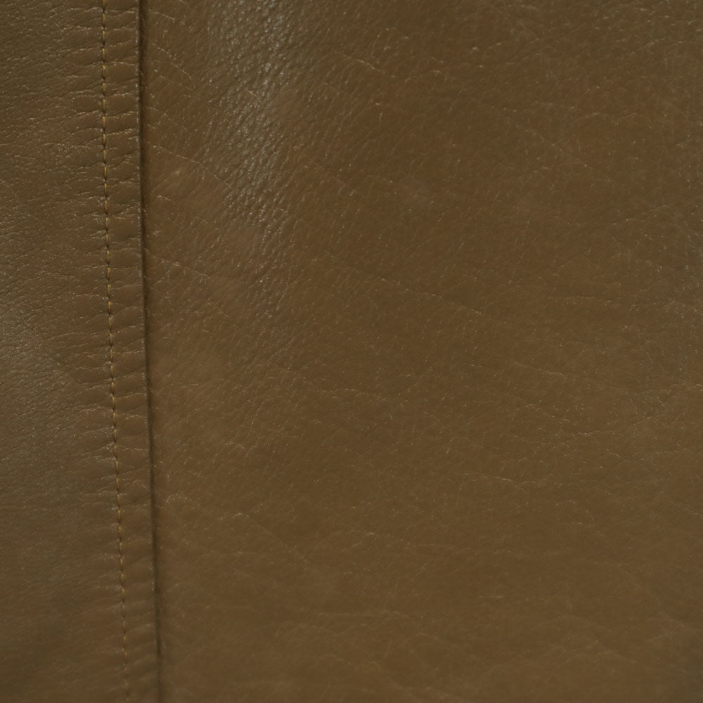 日本製 ミディ丈 牛革 レザー タイトスカート 7 ブラウン レディース