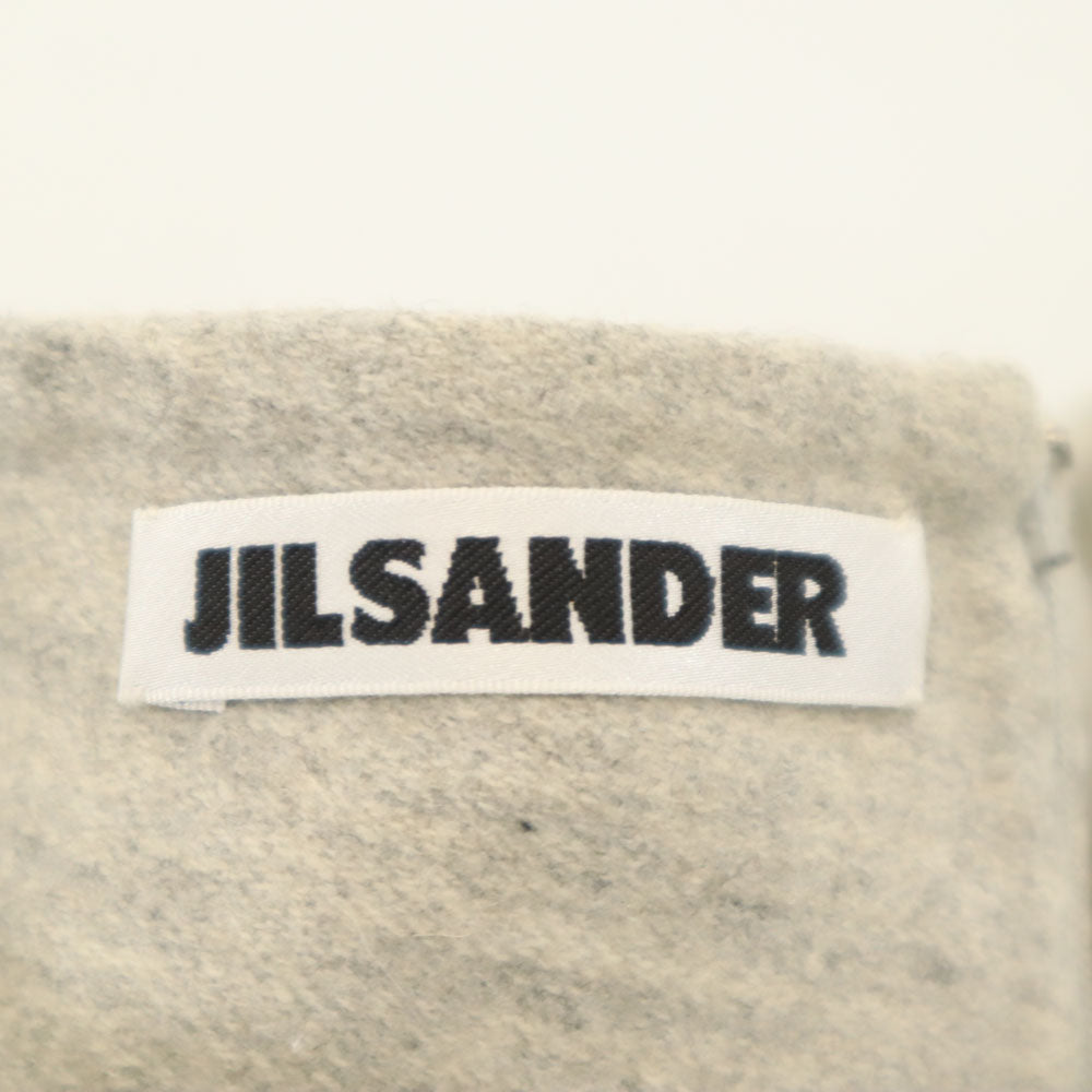 ジルサンダー カシミア100％ イタリア製 ミディ丈 タイトスカート 34 グレー JIL SANDER レディース