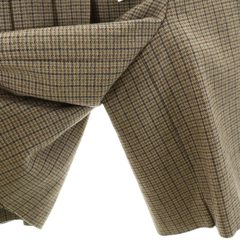 未使用 プランピーナッツ チェック柄 プリーツ キュロットスカート 38 ブラウン 他 レディース