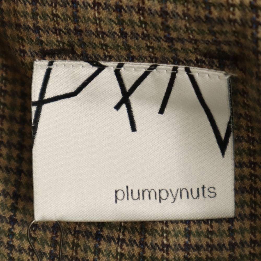 未使用 プランピーナッツ チェック柄 プリーツ キュロットスカート 38 ブラウン 他 レディース