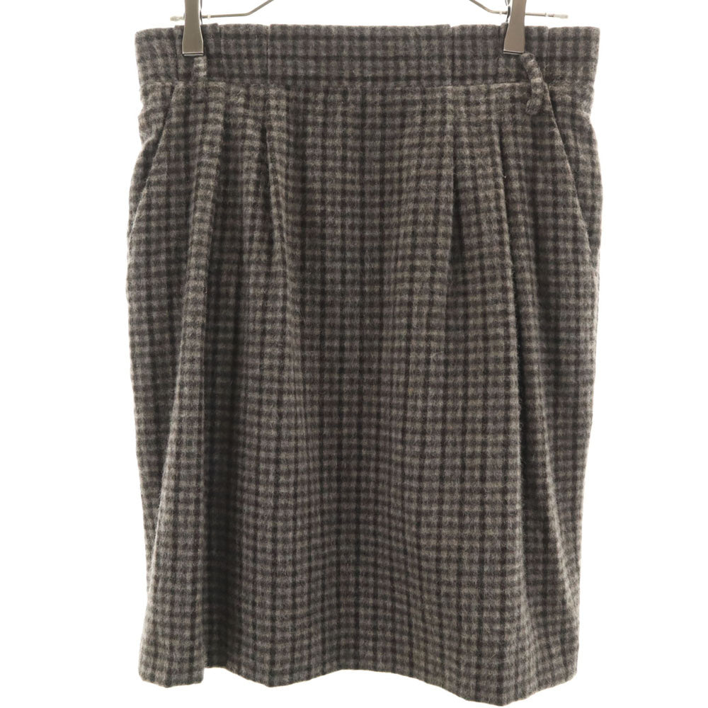 MOSCHINO モスキーノ イタリア製 ウール チェック柄 ミディ丈 タイトスカート 40 グレー 他 レディース