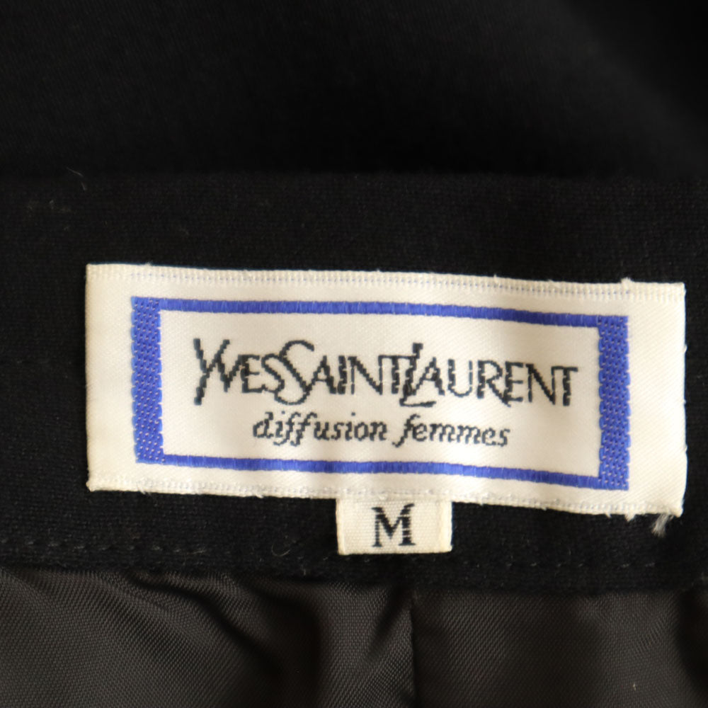 YVES SAINT LAURENT イヴサンローラン 90s オールド ミモレ丈 タイトスカート M ブラック系 レディース