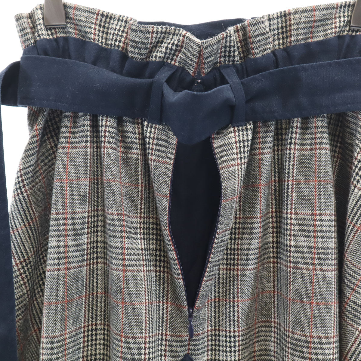 AMERI UNDRESSED アメリ グレンチェック ロングスカート グレージュ レディース