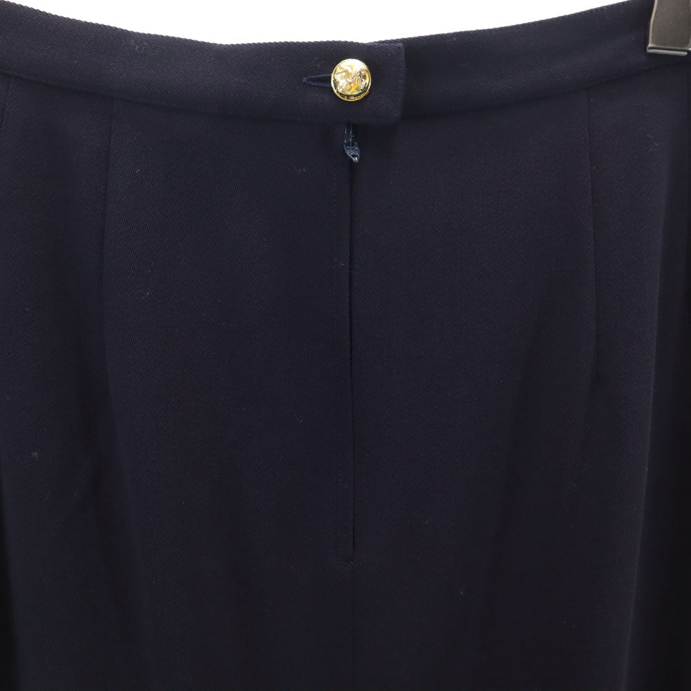 Salvatore Ferragamo サルヴァトーレフェラガモ 90s イタリア製 オールド ミディ丈 タイトスカート 46 濃紺 レディース