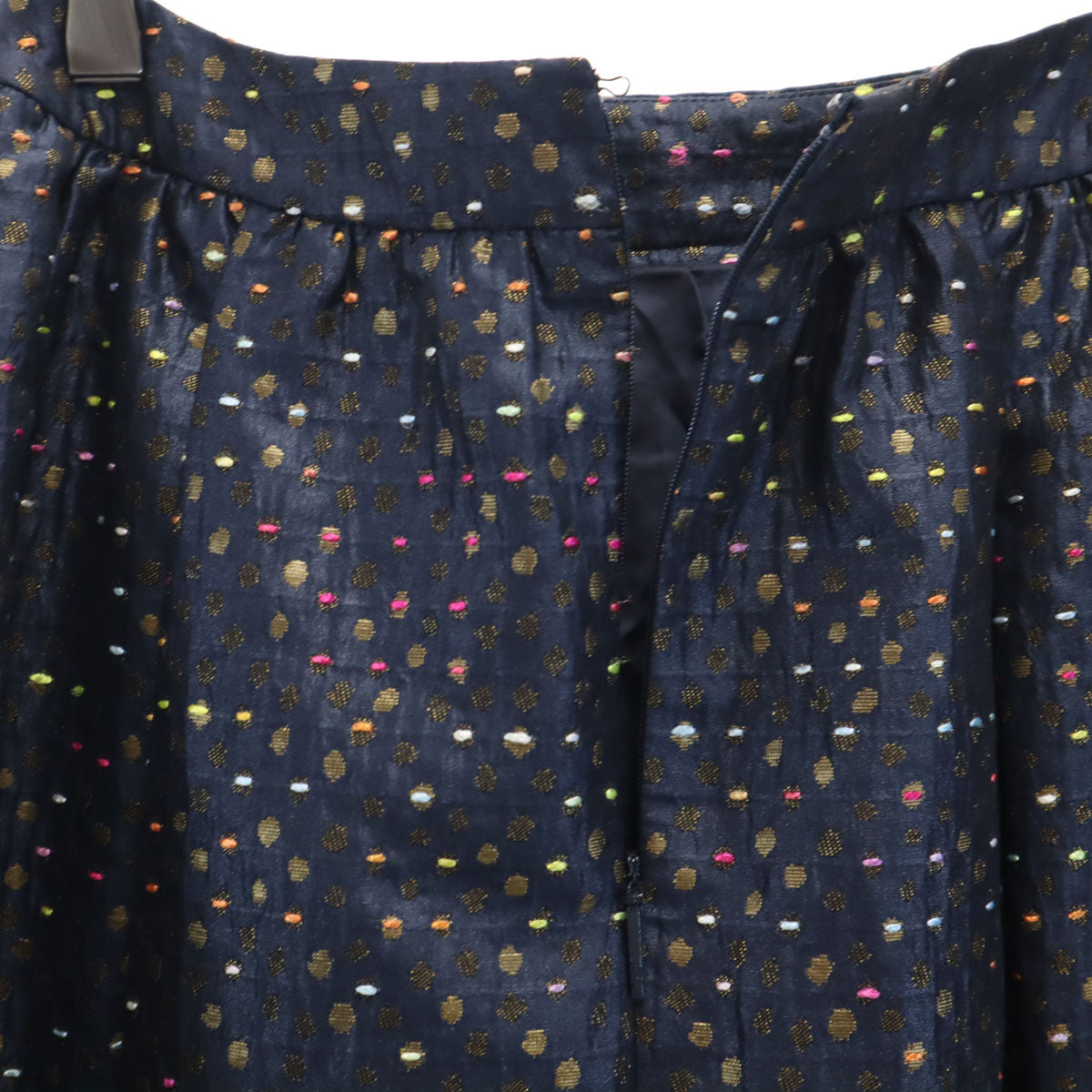 Rene ルネ 日本製 ドット柄 ミニ丈 スカート 34 ネイビー TISSUE レディース