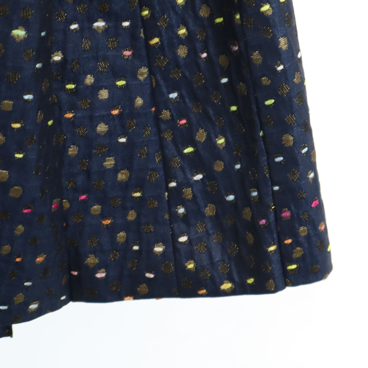 Rene ルネ 日本製 ドット柄 ミニ丈 スカート 34 ネイビー TISSUE レディース