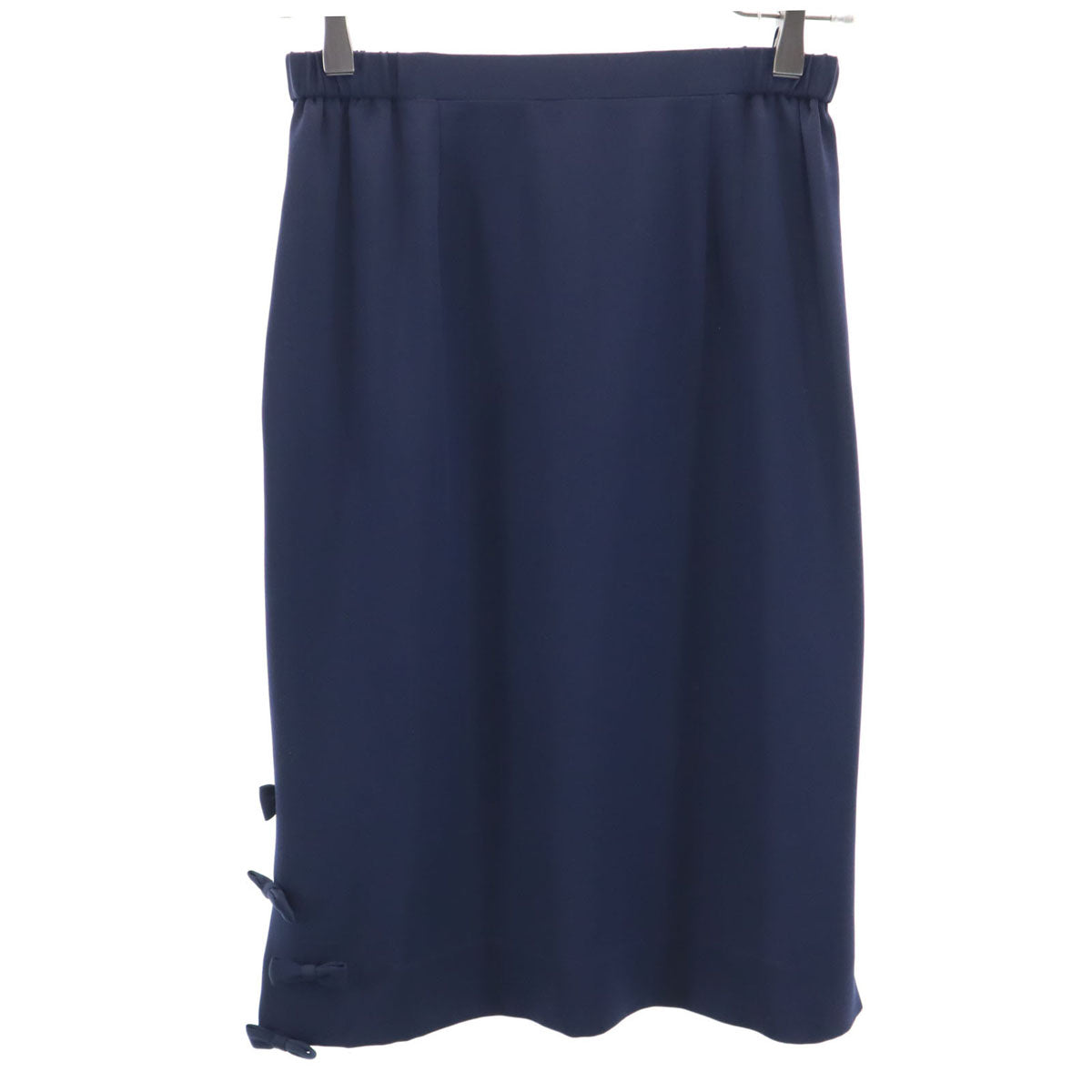 YOSHIKO HAKUTSURU 日本製 ミディ丈 スカート 38 ネイビー レディース