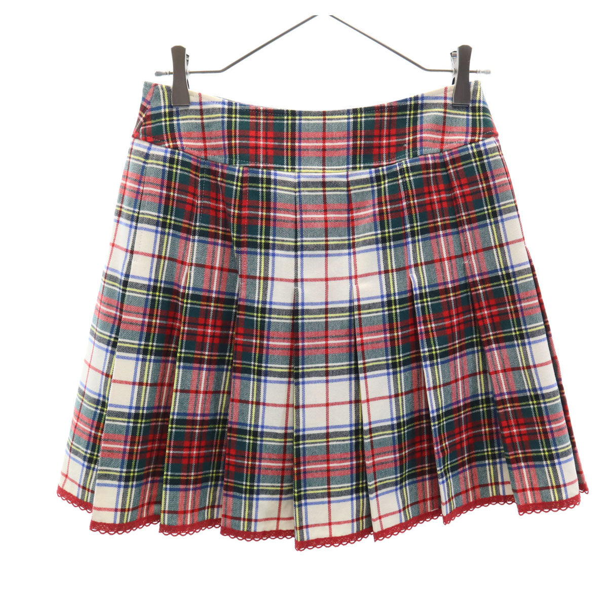 Tha Scotch House ザスコッチハウス 日本製 チェック柄 ミニ丈 ラップスカート 38 マルチ レディース