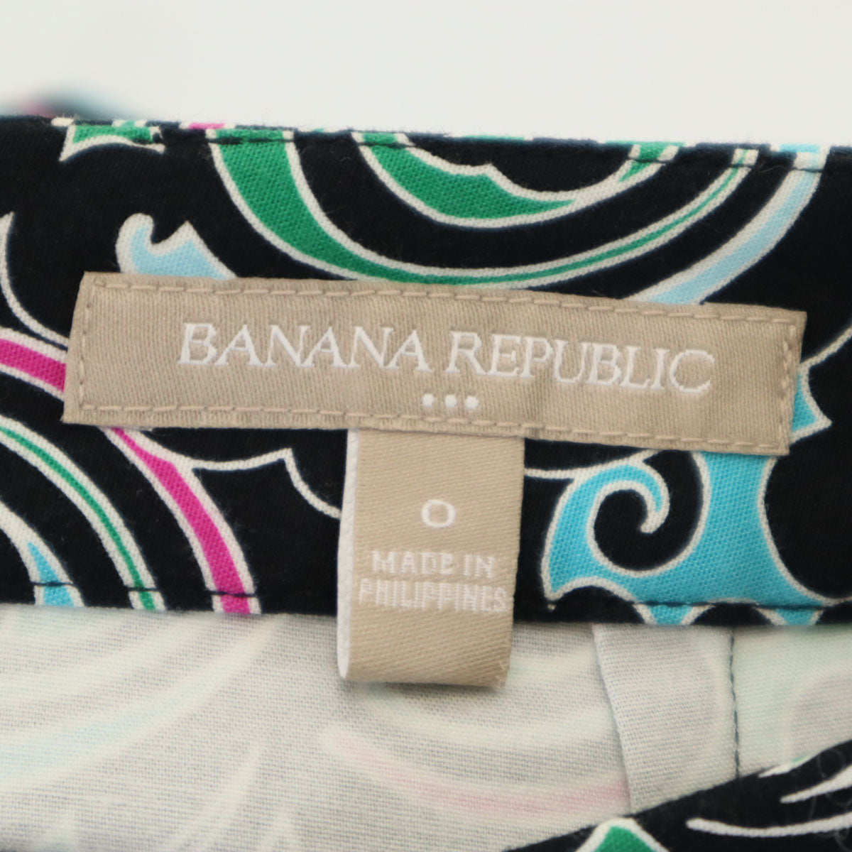 Banana Republic バナナリパブリック 総柄 ミニ丈 タイトスカート 0 ブラック レディース