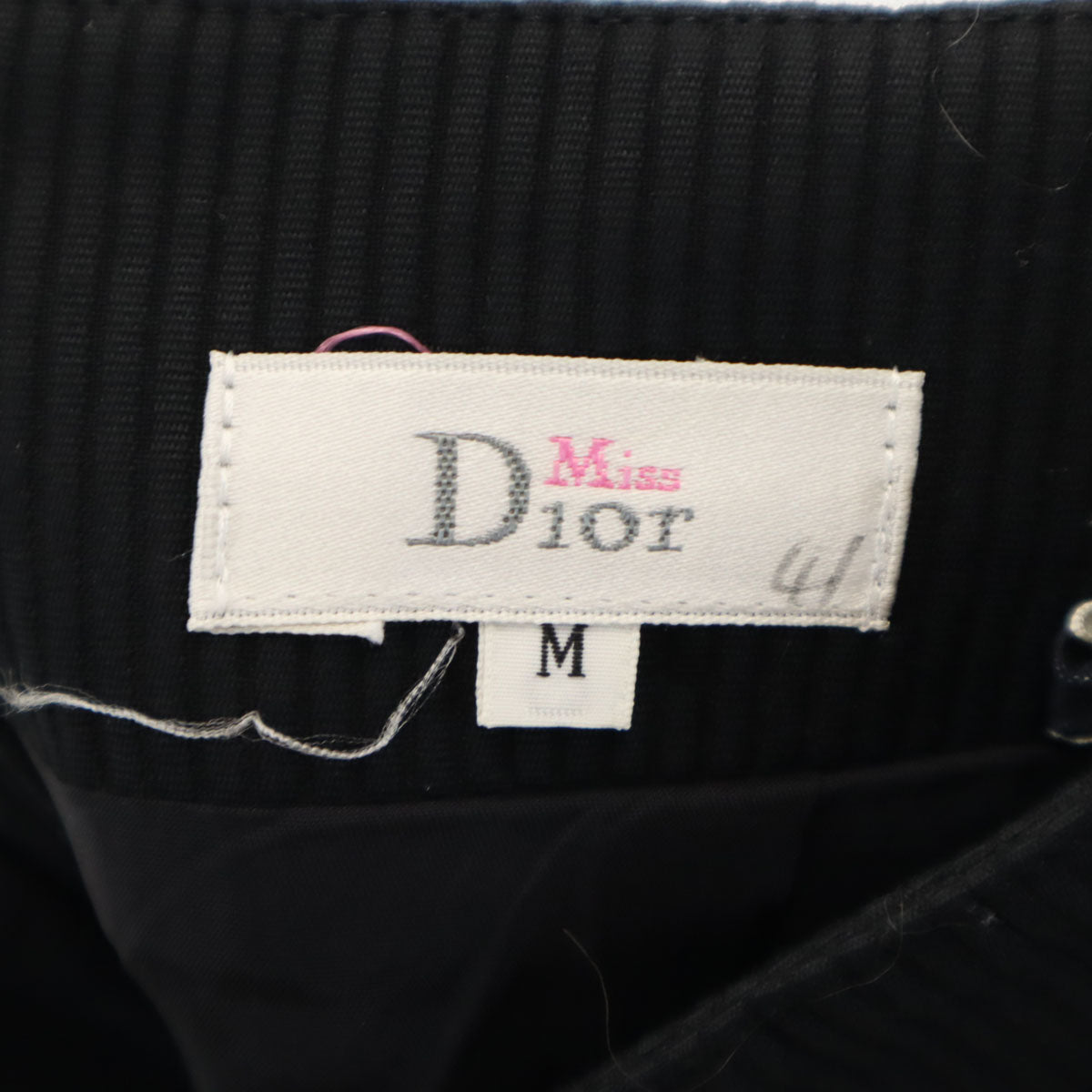 ミスディオール ストライプ柄 ミニ丈 タイトスカート M ブラック レディース