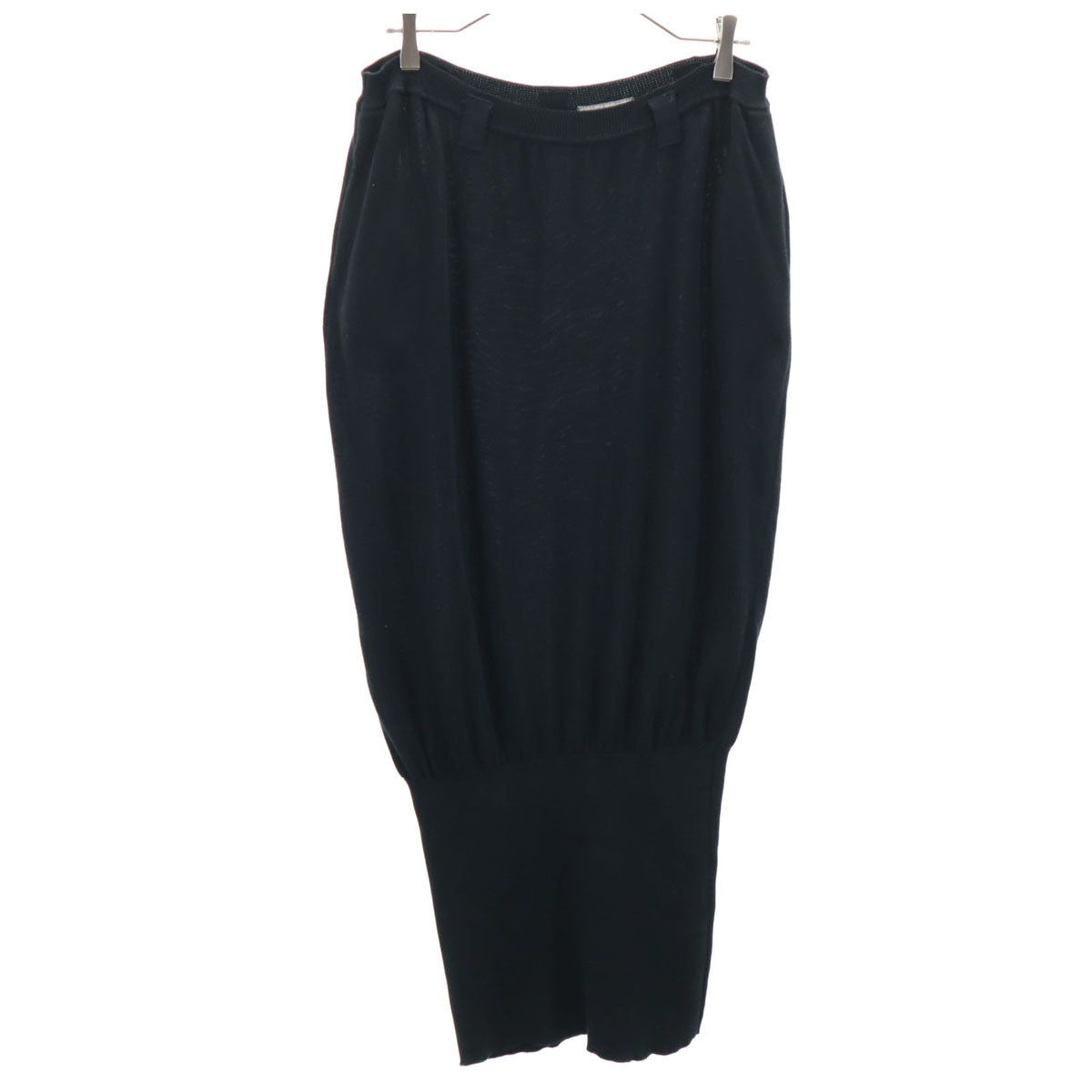 Yohji Yamamoto ヨウジヤマモト 80s 日本製 ヴィンテージ ミモレ丈 ニット スカート ブラック レディース