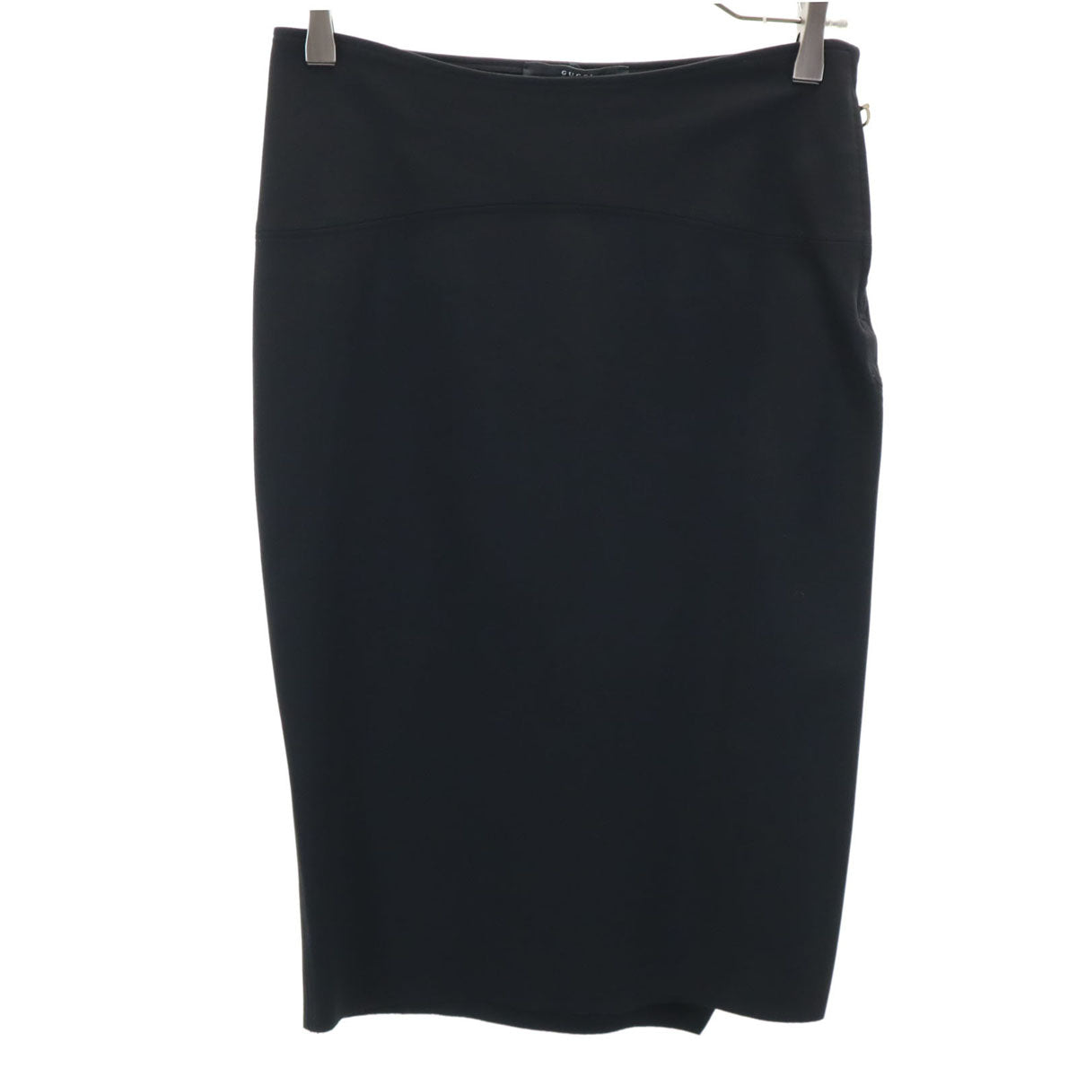 GUCCI グッチ イタリア製 ミモレ丈 タイトスカート M ブラック ストレッチ レディース