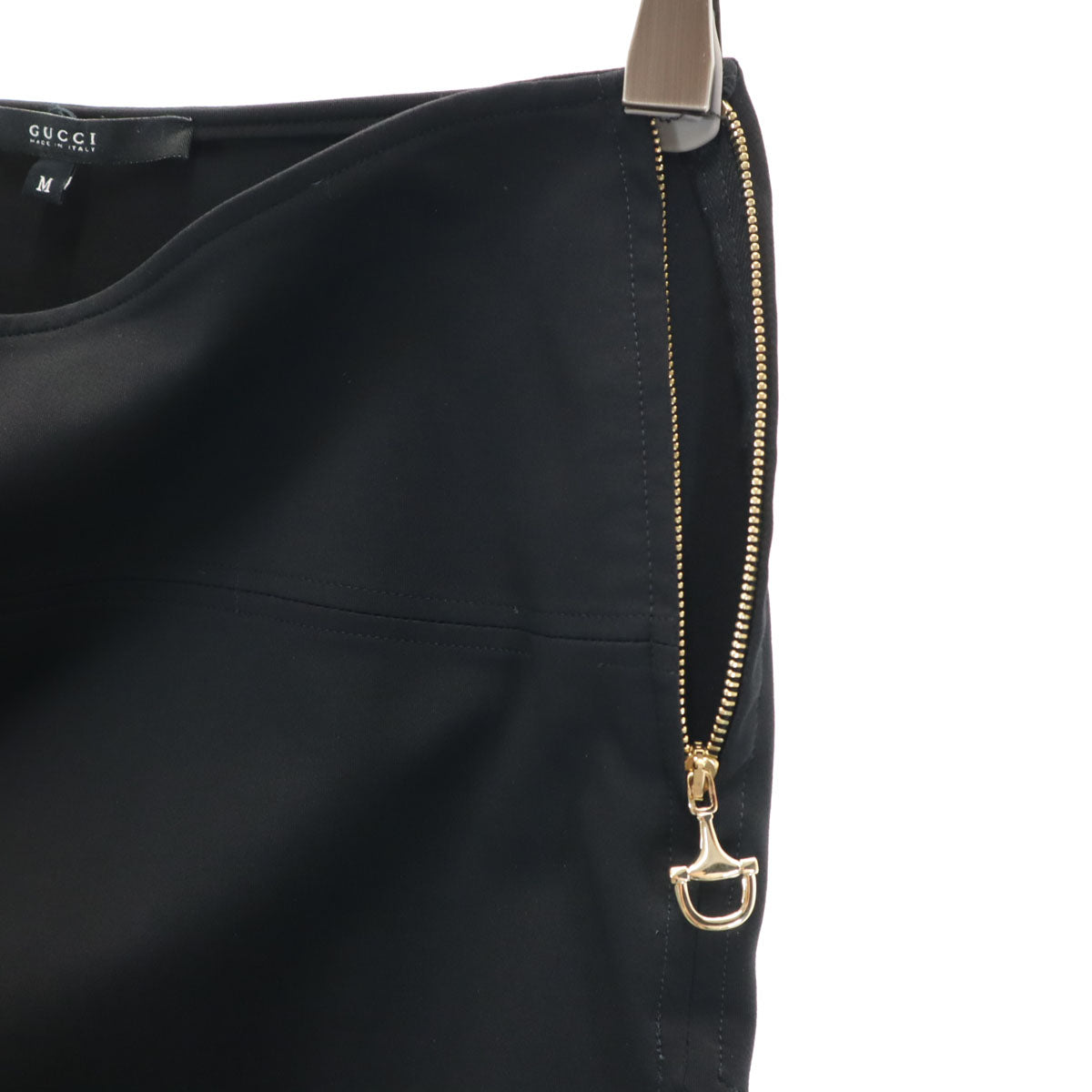 GUCCI グッチ イタリア製 ミモレ丈 タイトスカート M ブラック ストレッチ レディース