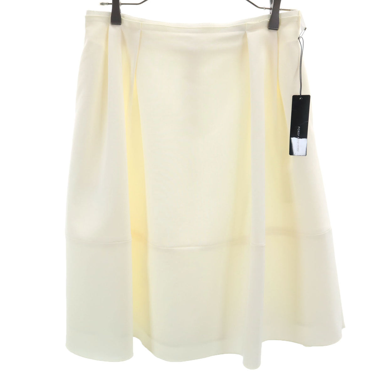 FOXEY NEW YORK フォクシーニューヨーク 日本製 ミディ丈 フレアスカート 40 ホワイト レディース