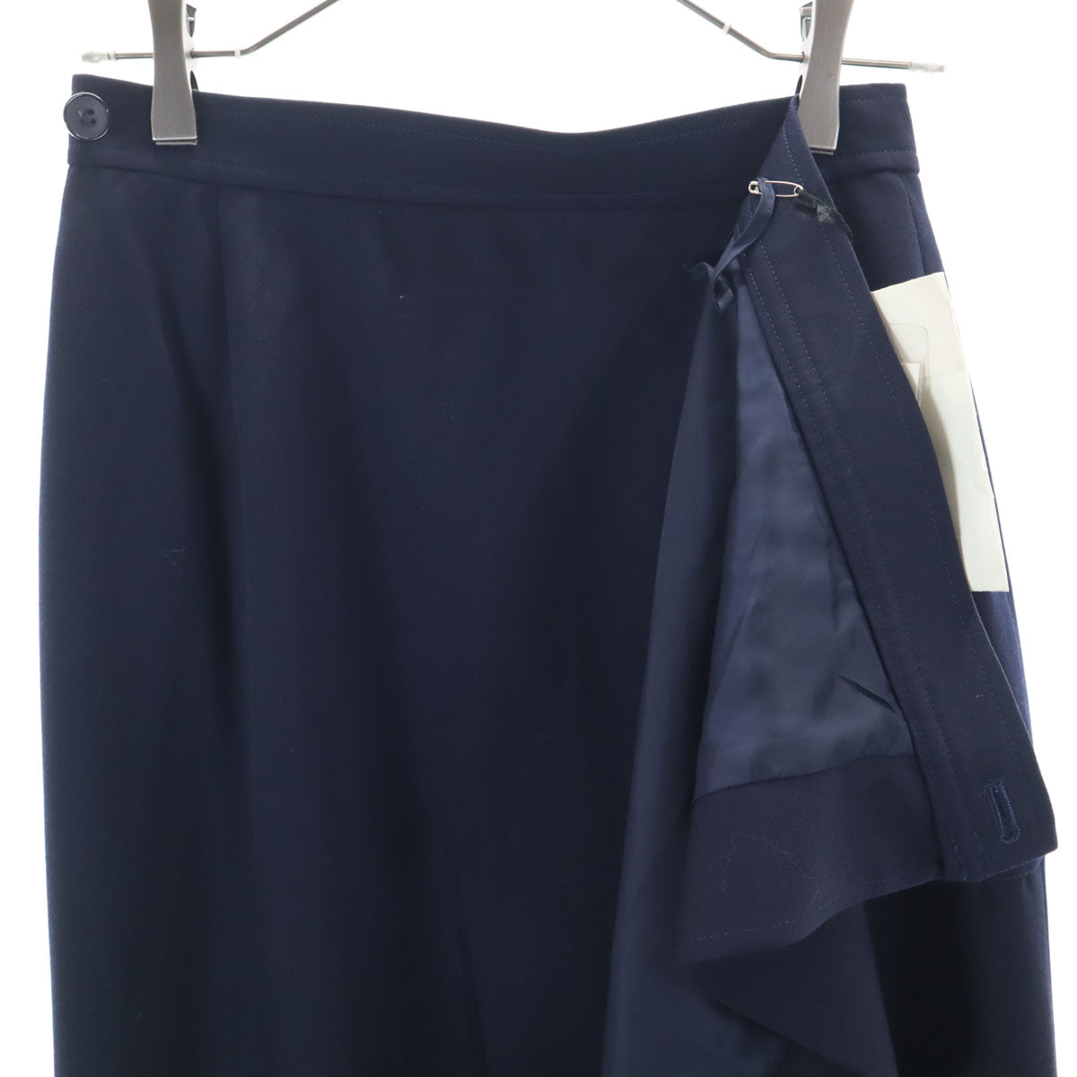 YVES SAINT LAURENT イヴサンローラン 90s オールド ロング丈 ラップスカート L ネイビー レディース