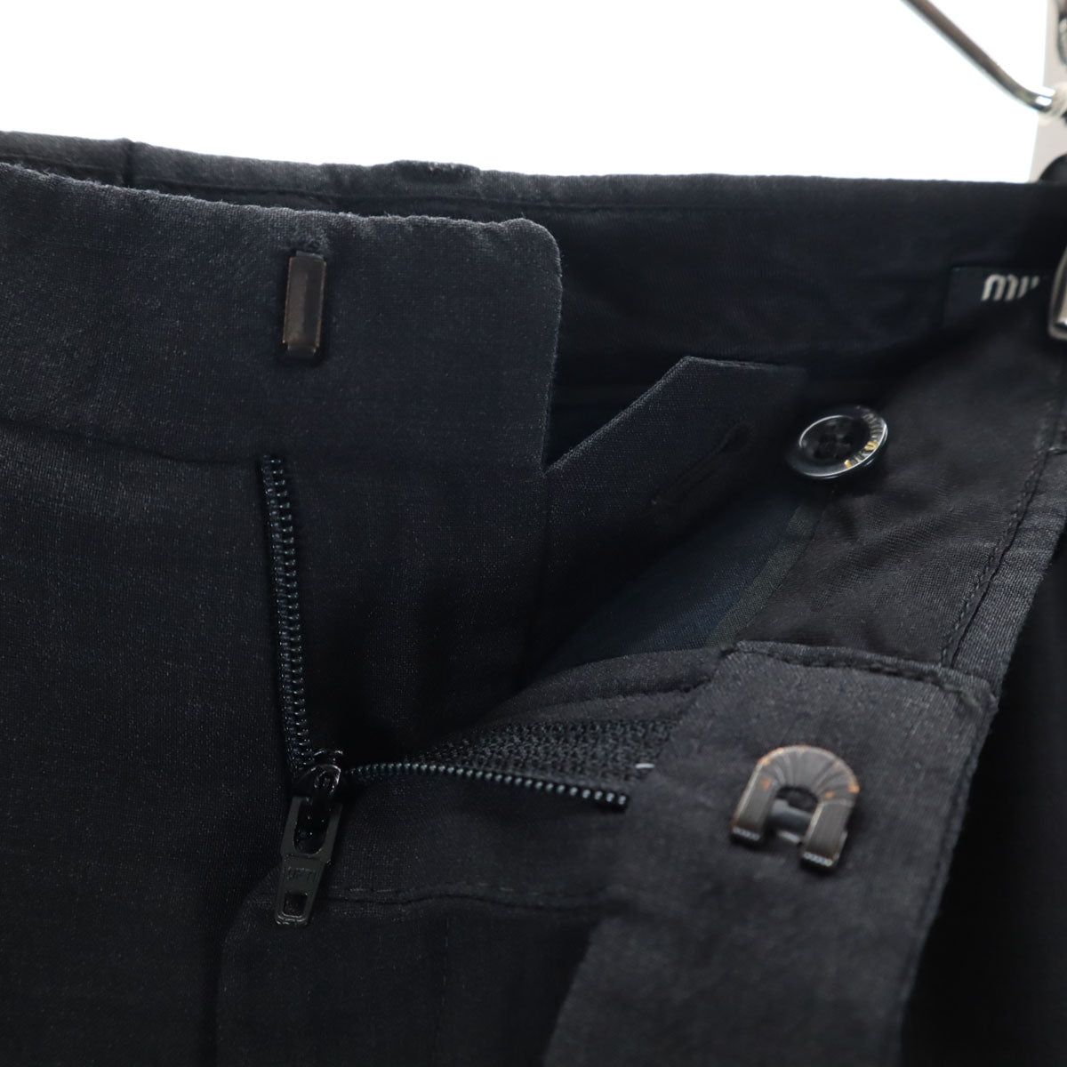 MIUMIU ミュウミュウ イタリア製 スラックス ハーフパンツ 46 チャコールグレー レディース