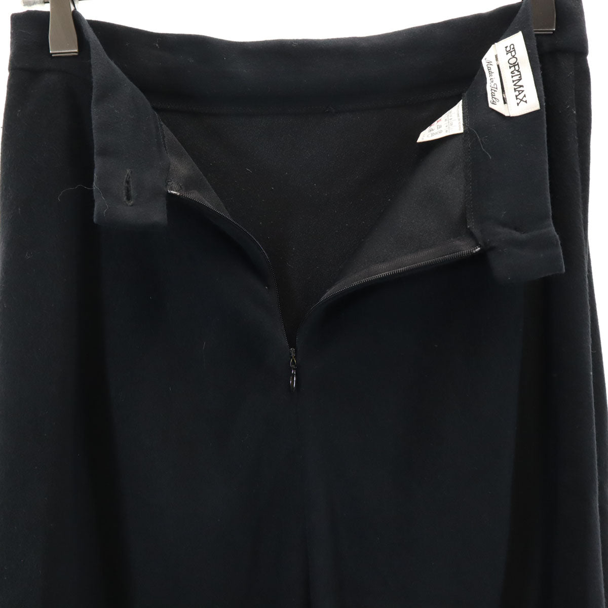 SPORTMAX スポーツマックス イタリア製 ミディ丈 フレアスカート 44 黒 レディース