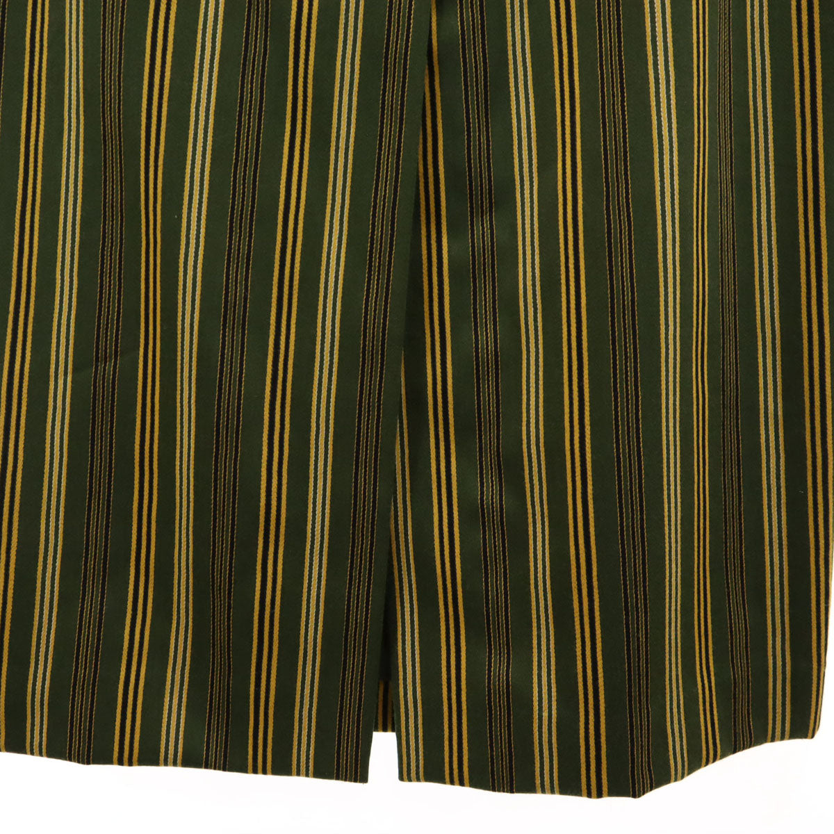 KENZO ケンゾー 90s ウール100％ フランス製 オールド ストライプ柄 ミモレ丈 タイトスカート 38 グリーン系 レディース