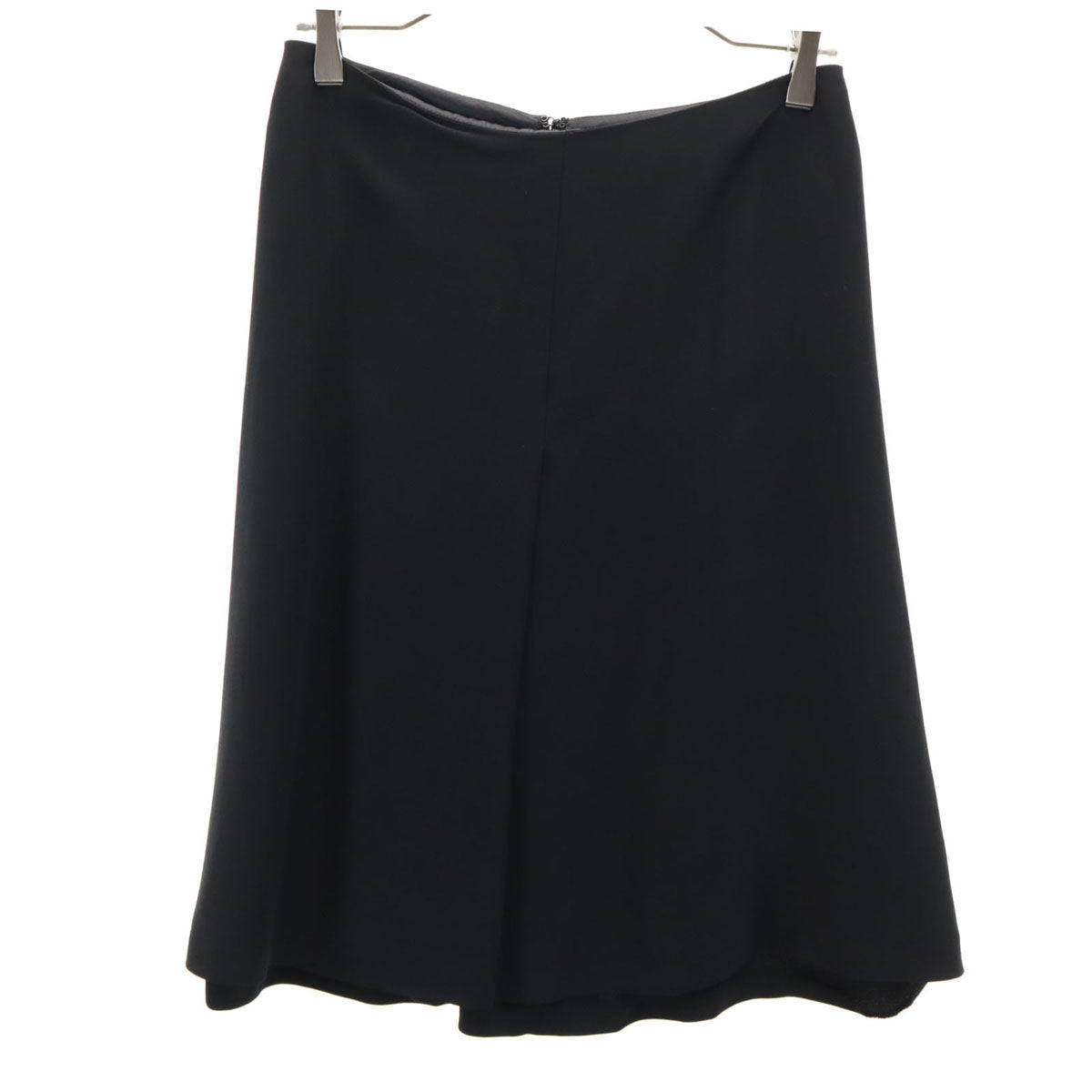 MAX MARA マックスマーラ ウールブレンド イタリア製 ミディ丈 フレアスカート 40 黒 レディース