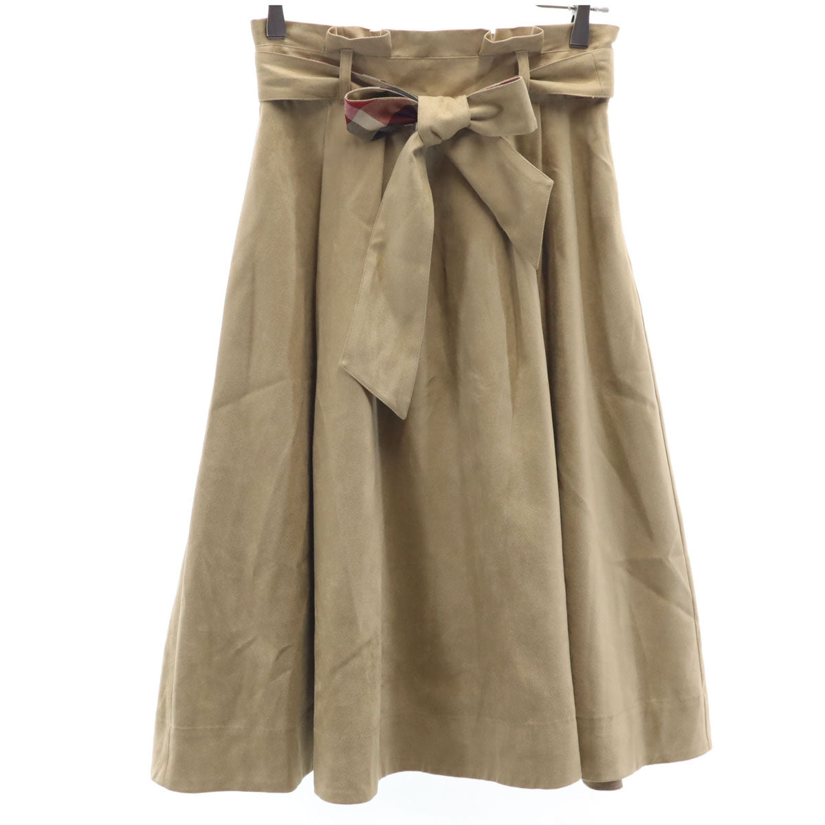 BLUE LABEL CRESTBRIDGE ブルーレーベルクレストブリッジ ミモレ丈 フェイクスエード フレアスカート 38 ベージュ レディース