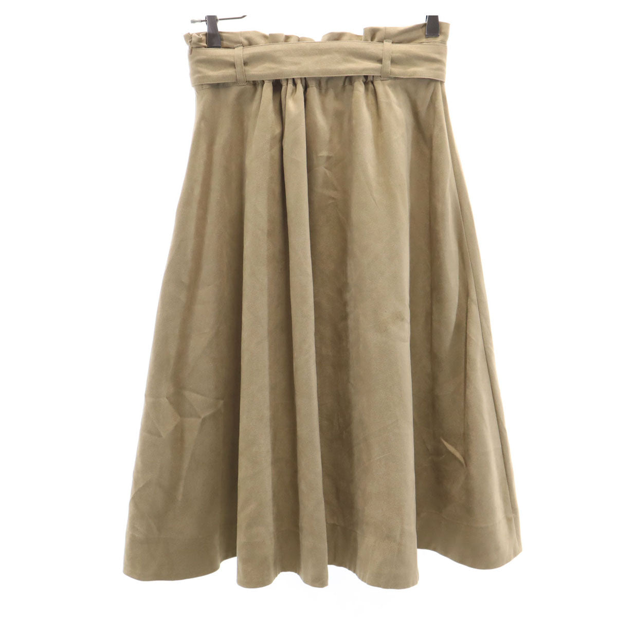 BLUE LABEL CRESTBRIDGE ブルーレーベルクレストブリッジ ミモレ丈 フェイクスエード フレアスカート 38 ベージュ レディース