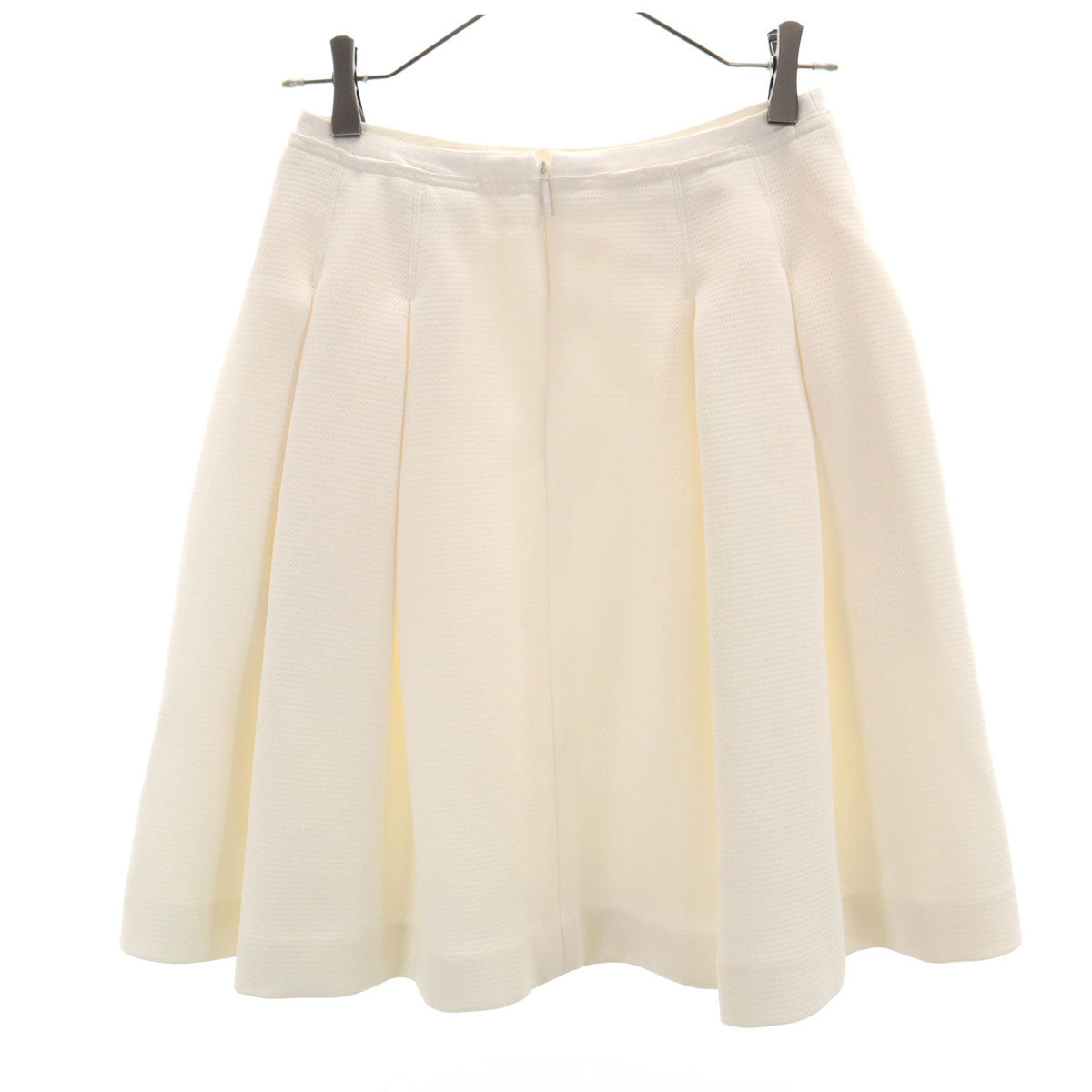 Rene ルネ 日本製 ミニ丈 ボックス プリーツスカート 34 アイボリー レディース