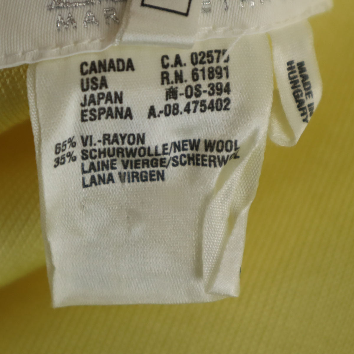 ESCADA エスカーダ ハンガリー製 ミディ丈 ニット タイトスカート 40 イエロー レディース