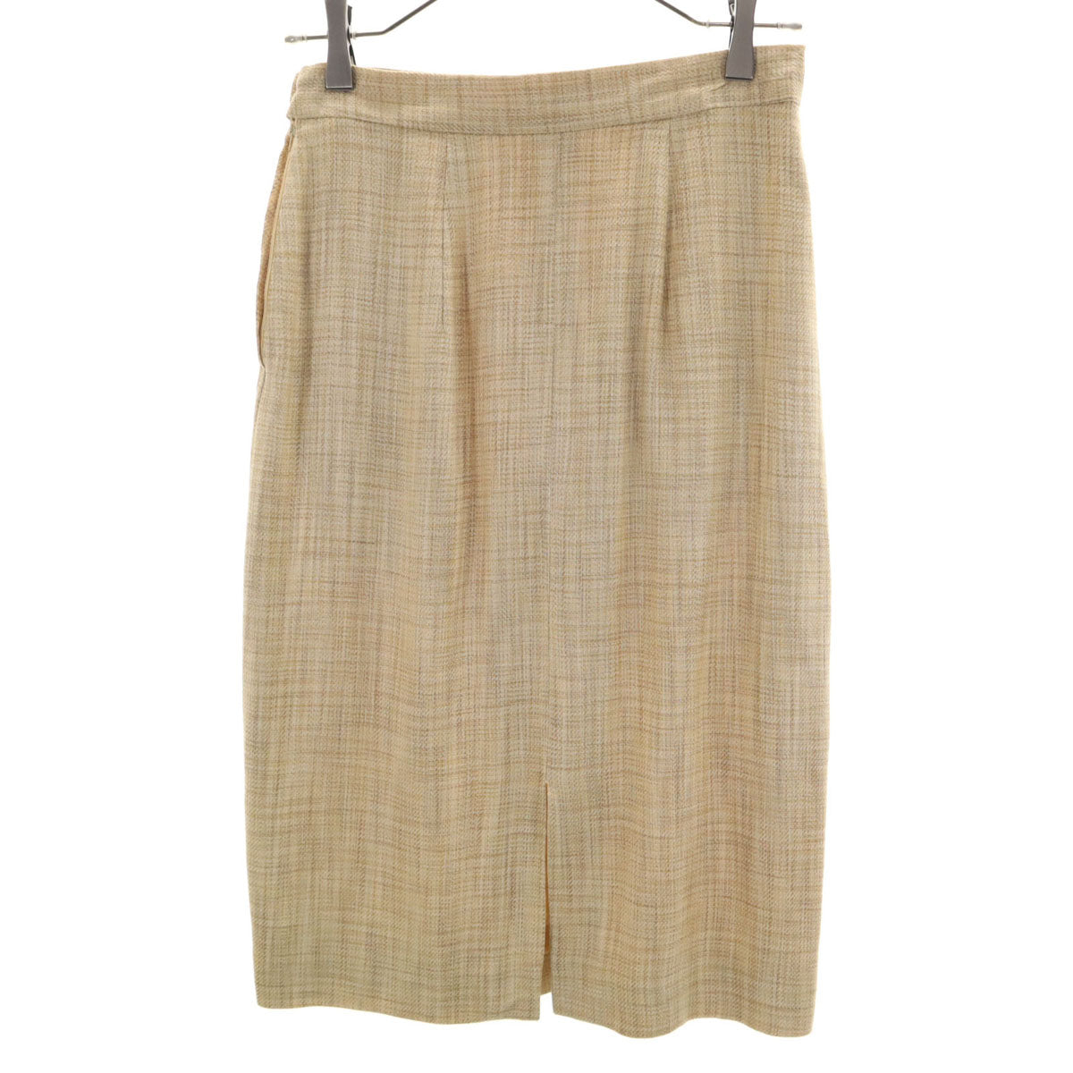 GIORGIO ARMANI ジョルジオアルマーニ 90s イタリア製 オールド チェック柄 ミモレ丈 タイトスカート 40 ベージュ レディース