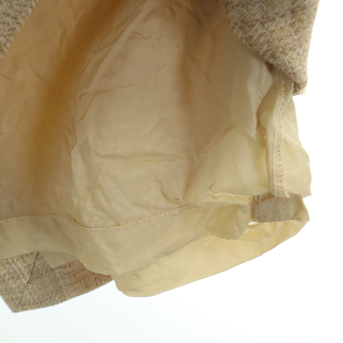 GIORGIO ARMANI ジョルジオアルマーニ 90s イタリア製 オールド チェック柄 ミモレ丈 タイトスカート 40 ベージュ レディース