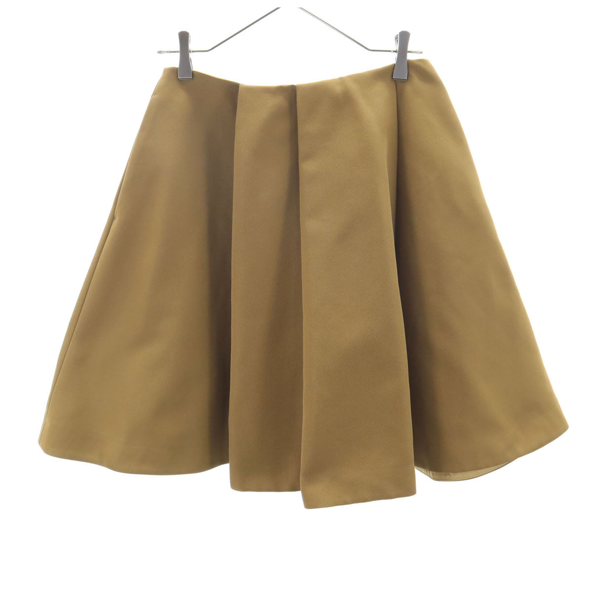 JIL SANDER NAVY ジルサンダーネイビー イタリア製 ミディ丈 プリーツスカート 34 カーキブラウン フレア レディース