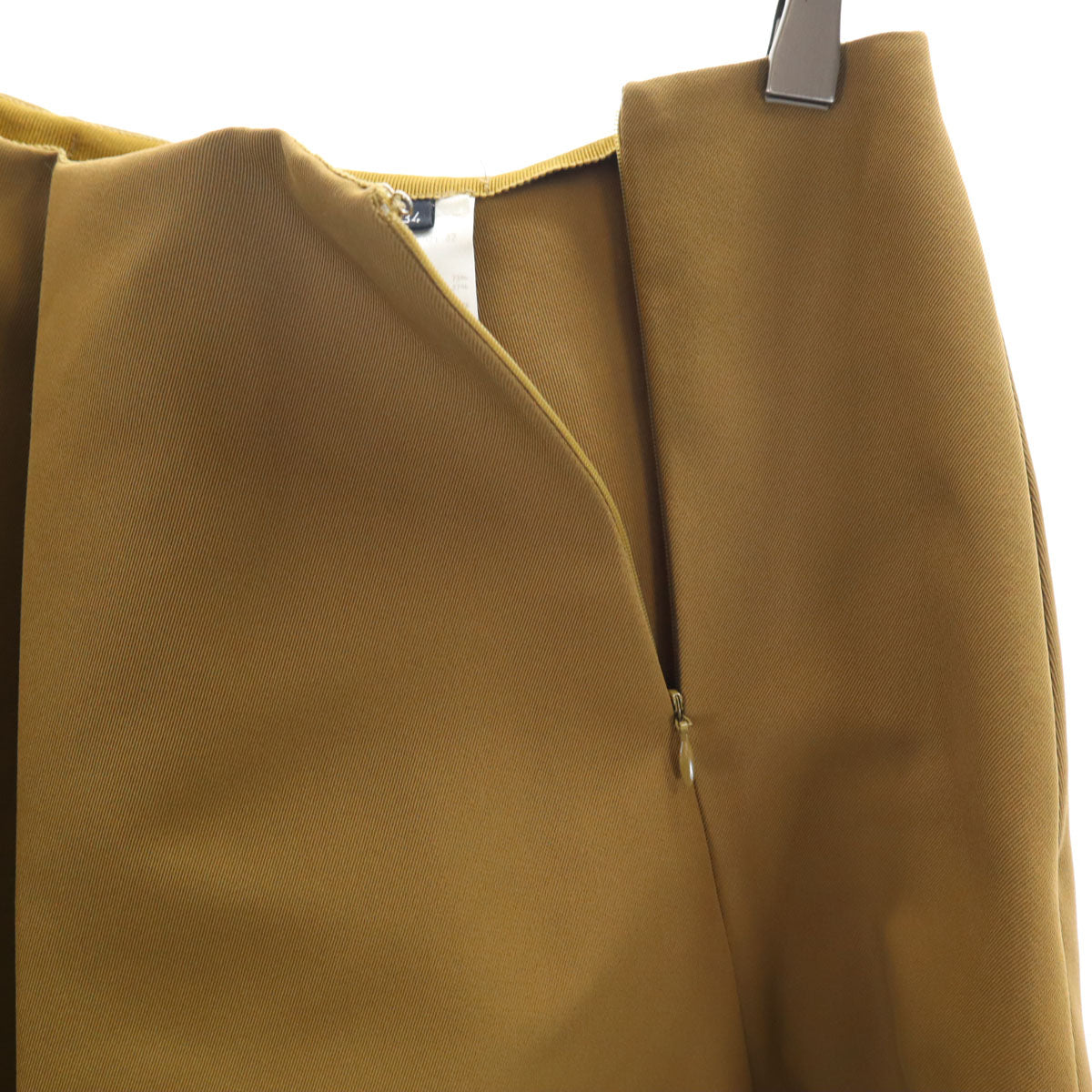 JIL SANDER NAVY ジルサンダーネイビー イタリア製 ミディ丈 プリーツスカート 34 カーキブラウン フレア レディース