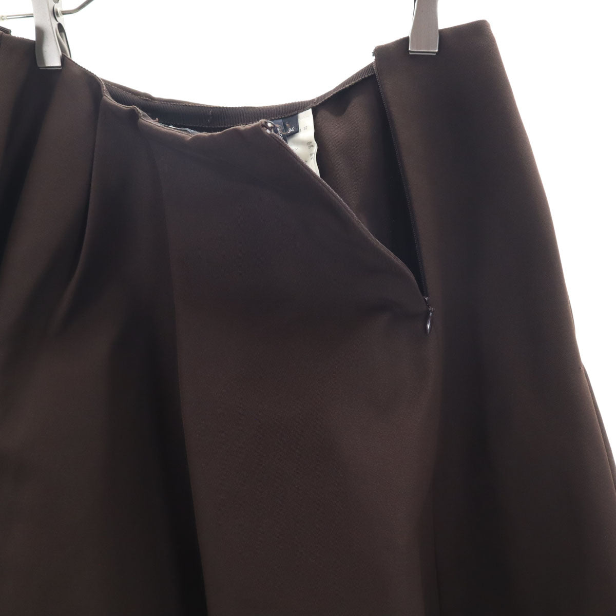 JIL SANDER NAVY ジルサンダーネイビー イタリア製 ミディ丈 プリーツスカート 34 ブラウン フレア レディース