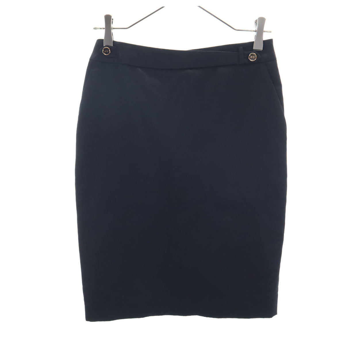 Salvatore Ferragamo サルヴァトーレフェラガモ イタリア製 ミディ丈 タイトスカート 38 ブラック レディース